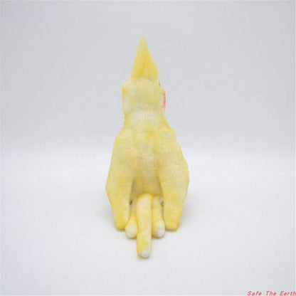 Lifelike Cockatiel Parrot Bird Plush Stuffed Animal Toy Yellow Bird Cute Animal Model