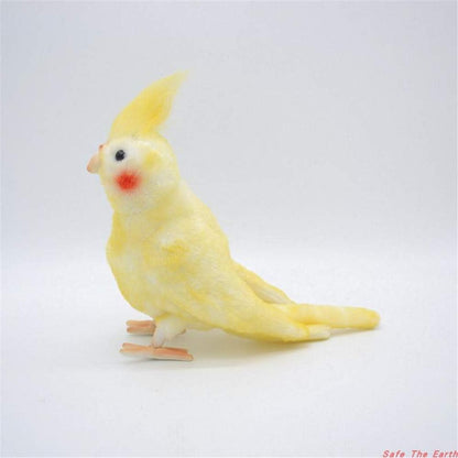 Lifelike Cockatiel Parrot Bird Plush Stuffed Animal Toy Yellow Bird Cute Animal Model