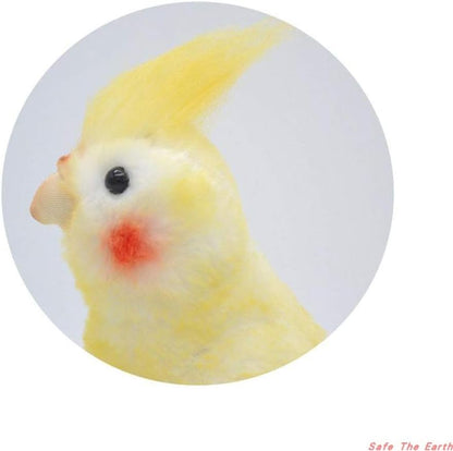 Lifelike Cockatiel Parrot Bird Plush Stuffed Animal Toy Yellow Bird Cute Animal Model