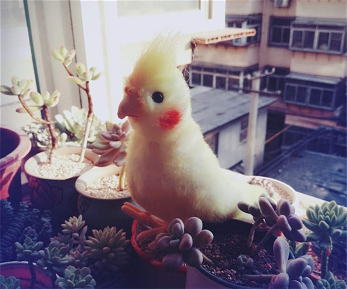 Lifelike Cockatiel Parrot Bird Plush Stuffed Animal Toy Yellow Bird Cute Animal Model