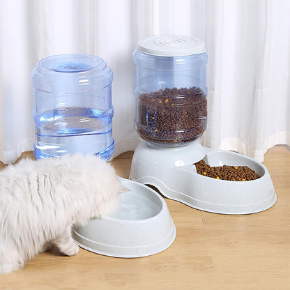 Automatic Dog Feeder and Water Dispenser Set for Large Dogs, 3 Gallon Gravity Dog Cat Food and Water Dispenser Set with Pet Food Bowl,Large Pet Food Water Dispenser Station