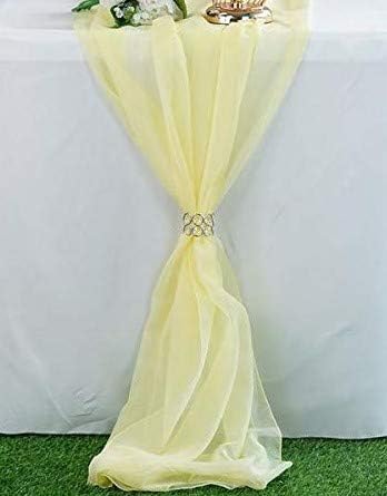 Backdrop King Inc, Chiffon Table Runner Wedding Runner for Wedding, Decorations for Birthday Parties, Banquets, Engagements, Sheer (Light Yellow, 29" Wide x 120" Long (10ft ))