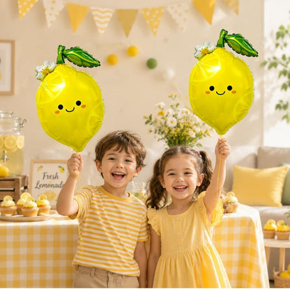 Lemon Foil Balloons 10Pcs Lemonade Balloons Set for Summer Party Decoration | Yellow Citrus Fruit Decoration for Summer Theme Birthday Party She Found Her Main Squeeze Bridal Shower Baby Shower Decor