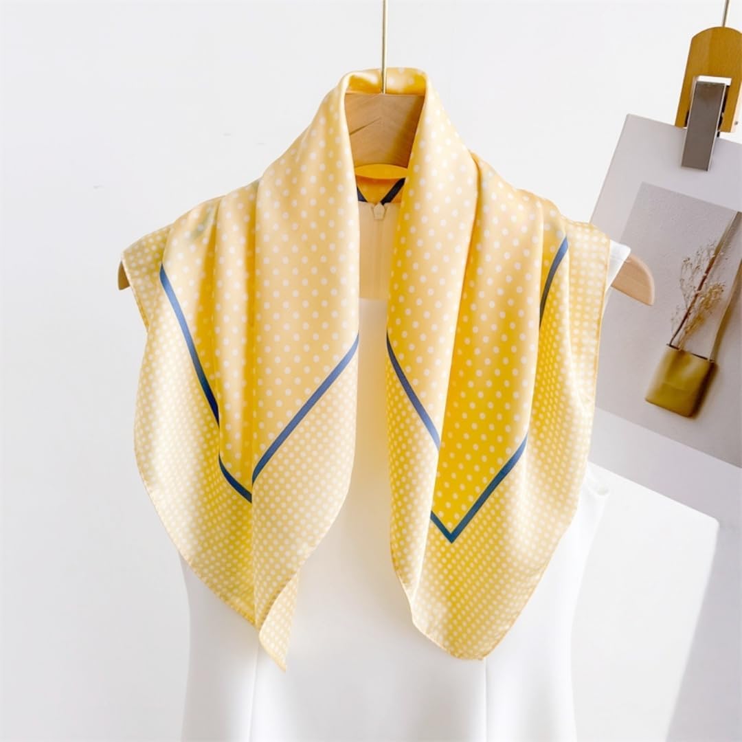 Satin Scarves for Women 27.5 × 27.5 inches Medium Square Elegant Silk Feeling Head Scarf