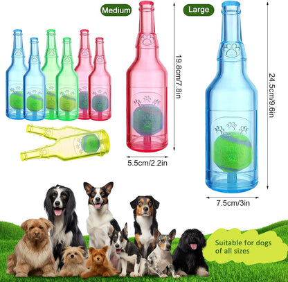 Water Bottle Dog Toy for Aggressive Chewers, Cute Squeaky Indestructible Water Bottle Dogs Chew Toys for Medium/Small Dogs Interactive Dog Toys to Exercise and Accompany (Yellow-Large)