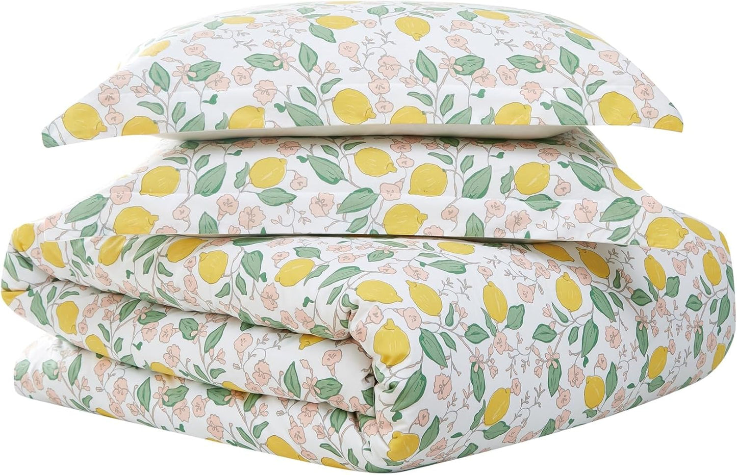 Verbena Multi Cotton 3-Piece King Duvet Set, Lemon Themed, for Men and Women, Oeko-TEX Certified Confidence