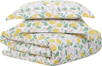 Verbena Multi Cotton 3-Piece King Duvet Set, Lemon Themed, for Men and Women, Oeko-TEX Certified Confidence