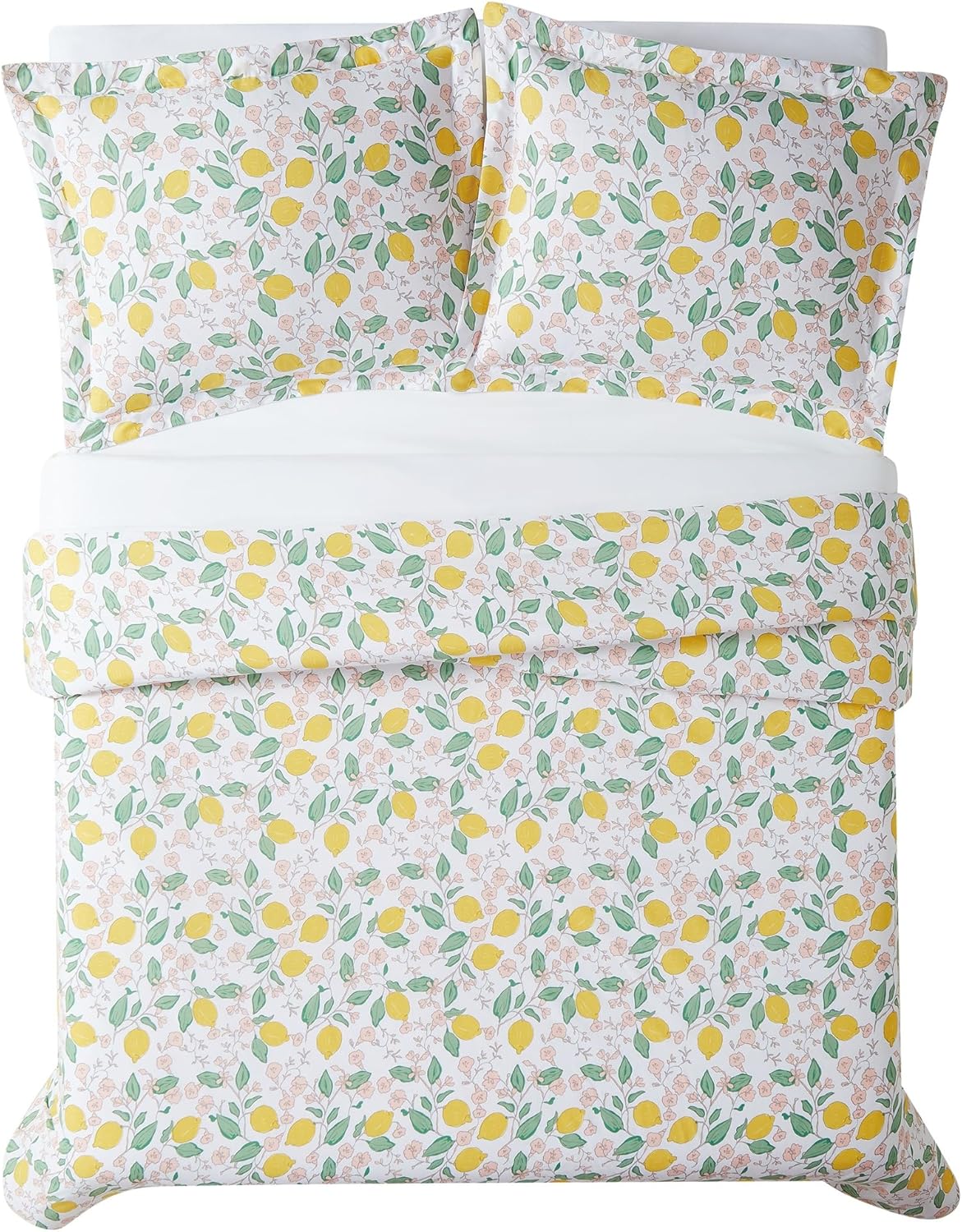 Verbena Multi Cotton 3-Piece King Duvet Set, Lemon Themed, for Men and Women, Oeko-TEX Certified Confidence