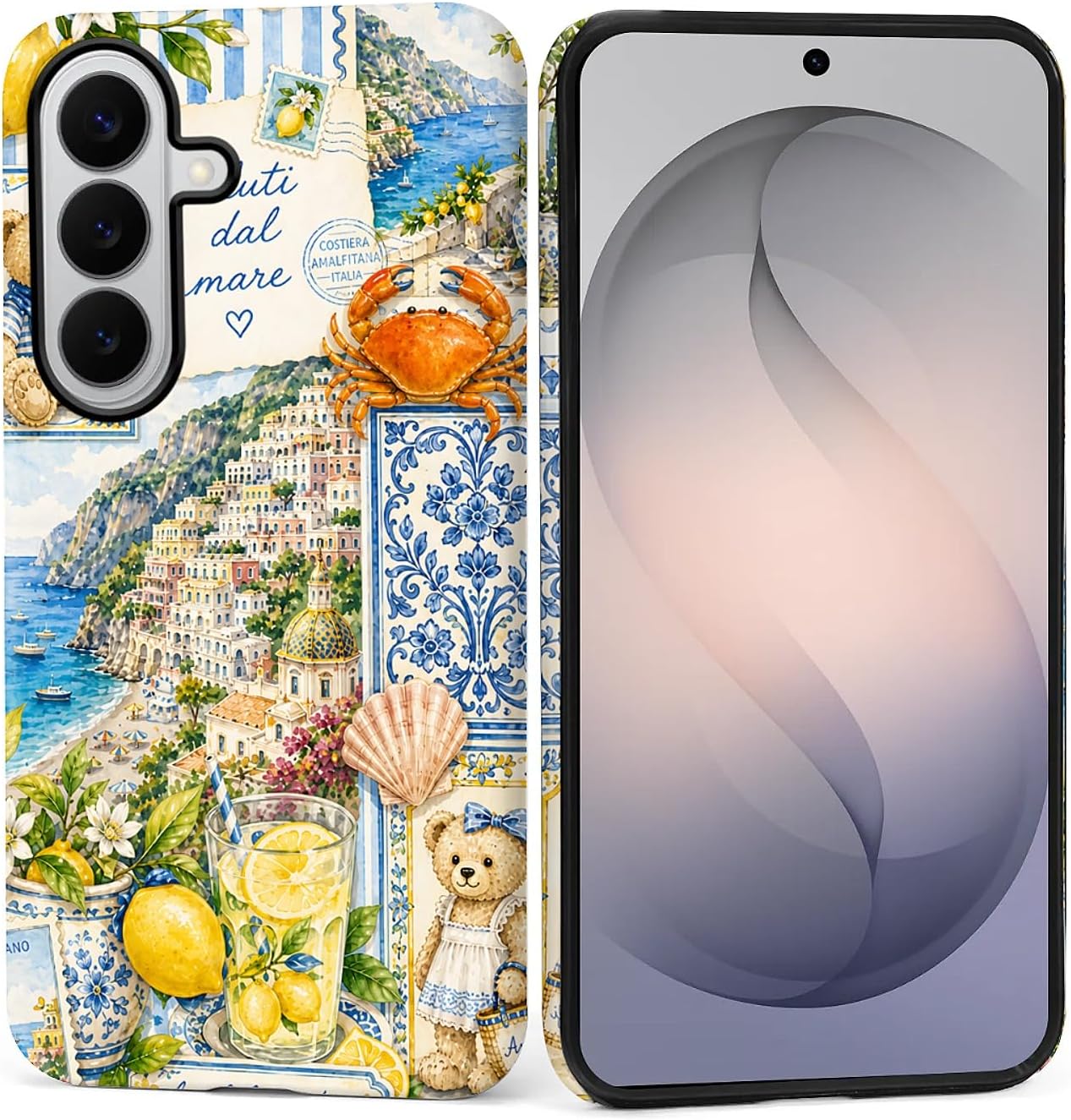 Dual‑Layer Case for Samsung Galaxy S26 Plus,Full‑Body Protection,Shockproof TPU + PC Hybrid Phone Case,Talian Coastal Summer Lemon Aesthetic