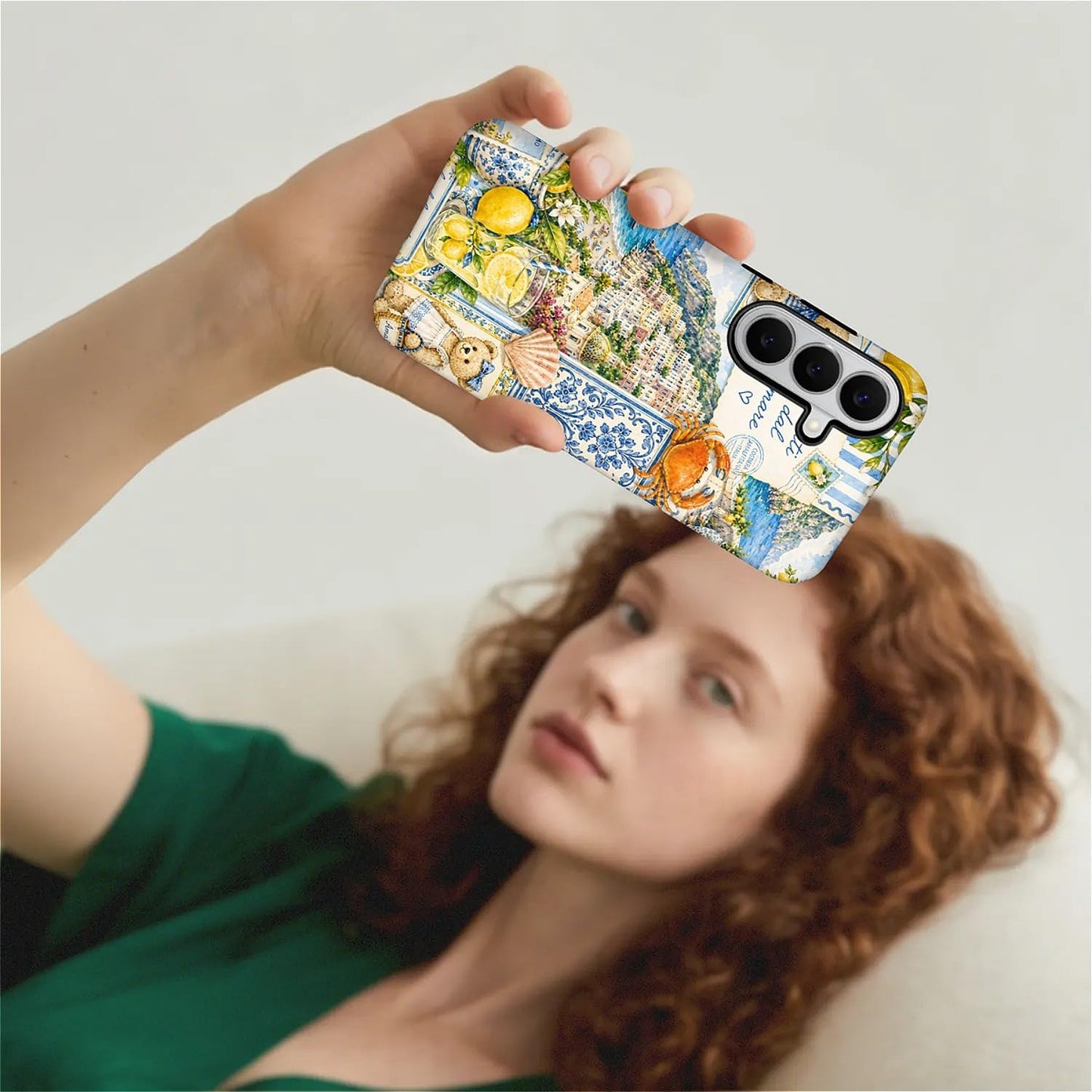 Dual‑Layer Case for Samsung Galaxy S26 Plus,Full‑Body Protection,Shockproof TPU + PC Hybrid Phone Case,Talian Coastal Summer Lemon Aesthetic