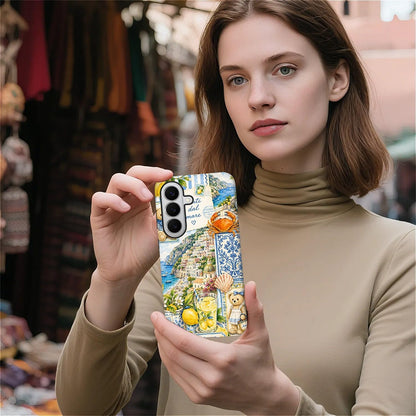 Dual‑Layer Case for Samsung Galaxy S26 Plus,Full‑Body Protection,Shockproof TPU + PC Hybrid Phone Case,Talian Coastal Summer Lemon Aesthetic