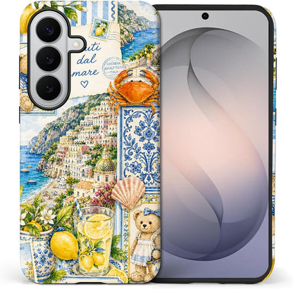 Dual‑Layer Case for Samsung Galaxy S26 Plus,Full‑Body Protection,Shockproof TPU + PC Hybrid Phone Case,Talian Coastal Summer Lemon Aesthetic