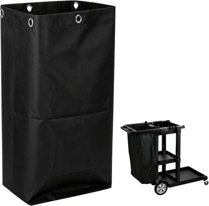 Replacement Janitorial Cleaning Cart Bag: Commercial Products 23 Gallon Industrial Janitorial Vinyl Cart Bag with 6 Brass Grommets - Size 16 x 11 x 27inches (Yellow)