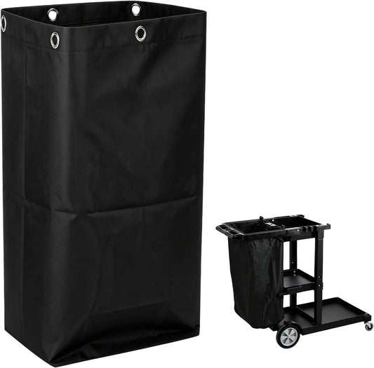 Replacement Janitorial Cleaning Cart Bag: Commercial Products 23 Gallon Industrial Janitorial Vinyl Cart Bag with 6 Brass Grommets - Size 16 x 11 x 27inches (Yellow)