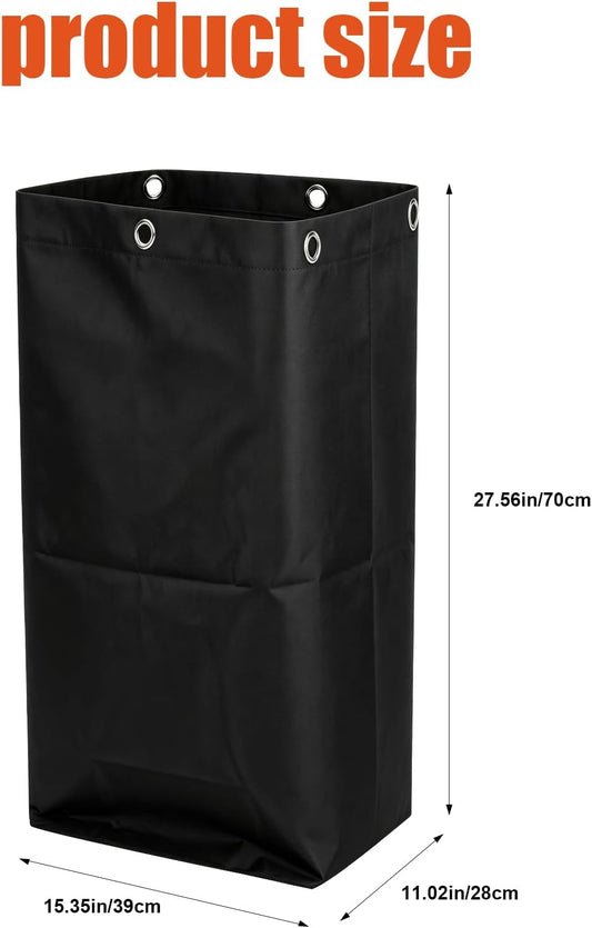 Replacement Janitorial Cleaning Cart Bag: Commercial Products 23 Gallon Industrial Janitorial Vinyl Cart Bag with 6 Brass Grommets - Size 16 x 11 x 27inches (Yellow)
