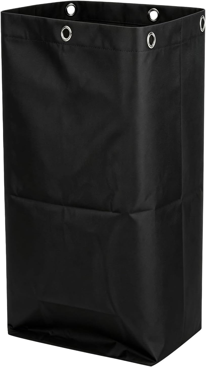 Replacement Janitorial Cleaning Cart Bag: Commercial Products 23 Gallon Industrial Janitorial Vinyl Cart Bag with 6 Brass Grommets - Size 16 x 11 x 27inches (Yellow)