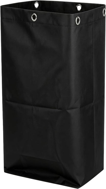 Replacement Janitorial Cleaning Cart Bag: Commercial Products 23 Gallon Industrial Janitorial Vinyl Cart Bag with 6 Brass Grommets - Size 16 x 11 x 27inches (Yellow)