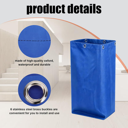 Replacement Janitorial Cleaning Cart Bag: Commercial Products 23 Gallon Industrial Janitorial Vinyl Cart Bag with 6 Brass Grommets - Size 16 x 11 x 27inches (Yellow)