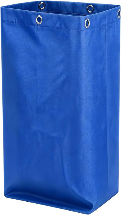 Replacement Janitorial Cleaning Cart Bag: Commercial Products 23 Gallon Industrial Janitorial Vinyl Cart Bag with 6 Brass Grommets - Size 16 x 11 x 27inches (Yellow)