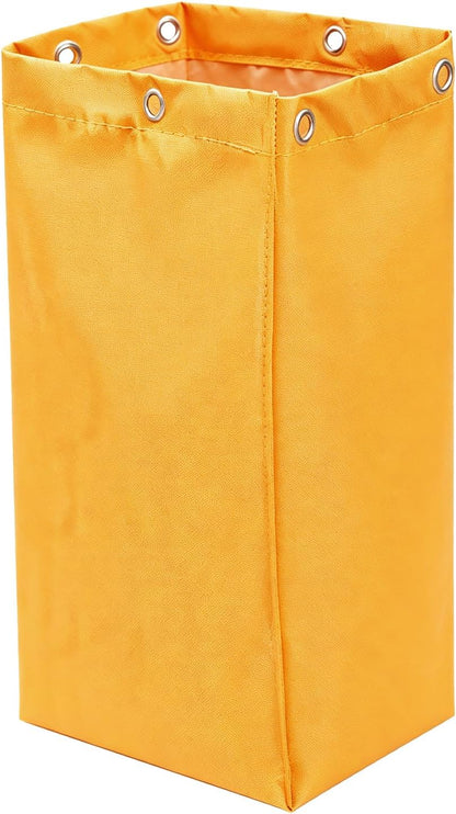 Replacement Janitorial Cleaning Cart Bag: Commercial Products 23 Gallon Industrial Janitorial Vinyl Cart Bag with 6 Brass Grommets - Size 16 x 11 x 27inches (Yellow)