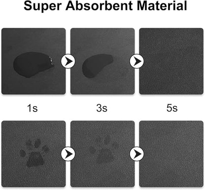 Tropical Lemons Pet Feeding Mat Absorbent Dog Food Mat for Floor Cat Dog Bowl Mats Rug Pet Placemats for Food Water Pets Supplies 12x18