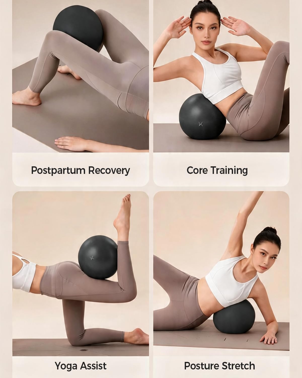 Exercise Ball Anti-Burst - Thickened Yoga Ball Pilates Ball for Physical Therapy, Fitness Ball for Workout, Core Strength and Physical Therapy