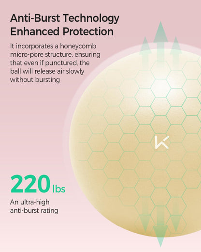 Exercise Ball Anti-Burst - Thickened Yoga Ball Pilates Ball for Physical Therapy, Fitness Ball for Workout, Core Strength and Physical Therapy