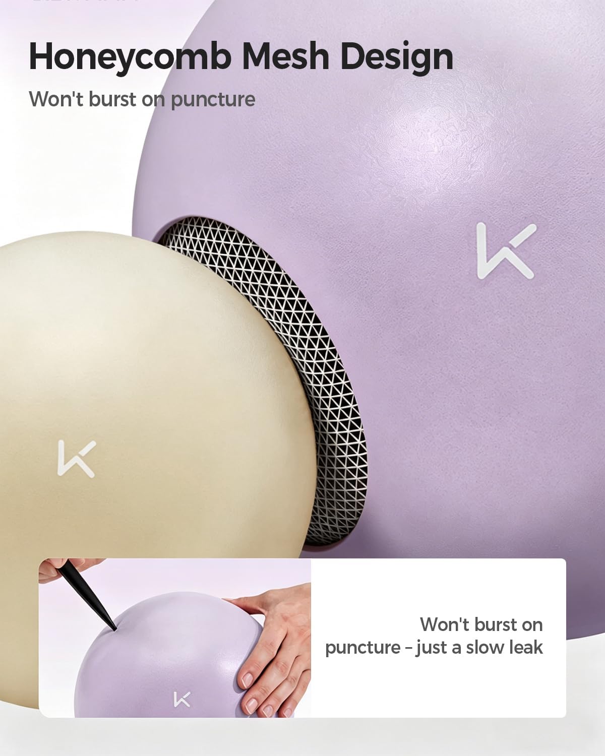 Exercise Ball Anti-Burst - Thickened Yoga Ball Pilates Ball for Physical Therapy, Fitness Ball for Workout, Core Strength and Physical Therapy