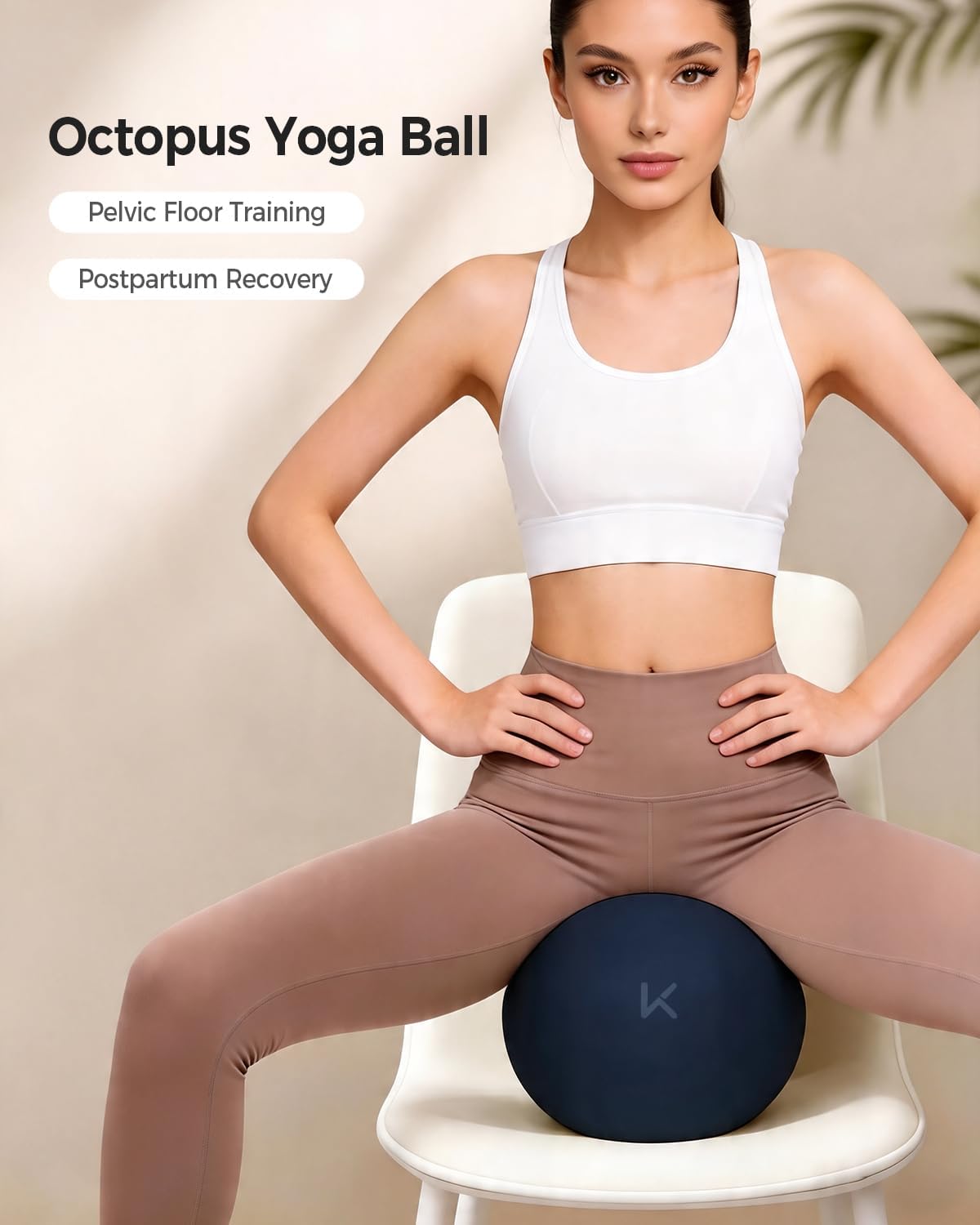 Exercise Ball Anti-Burst - Thickened Yoga Ball Pilates Ball for Physical Therapy, Fitness Ball for Workout, Core Strength and Physical Therapy