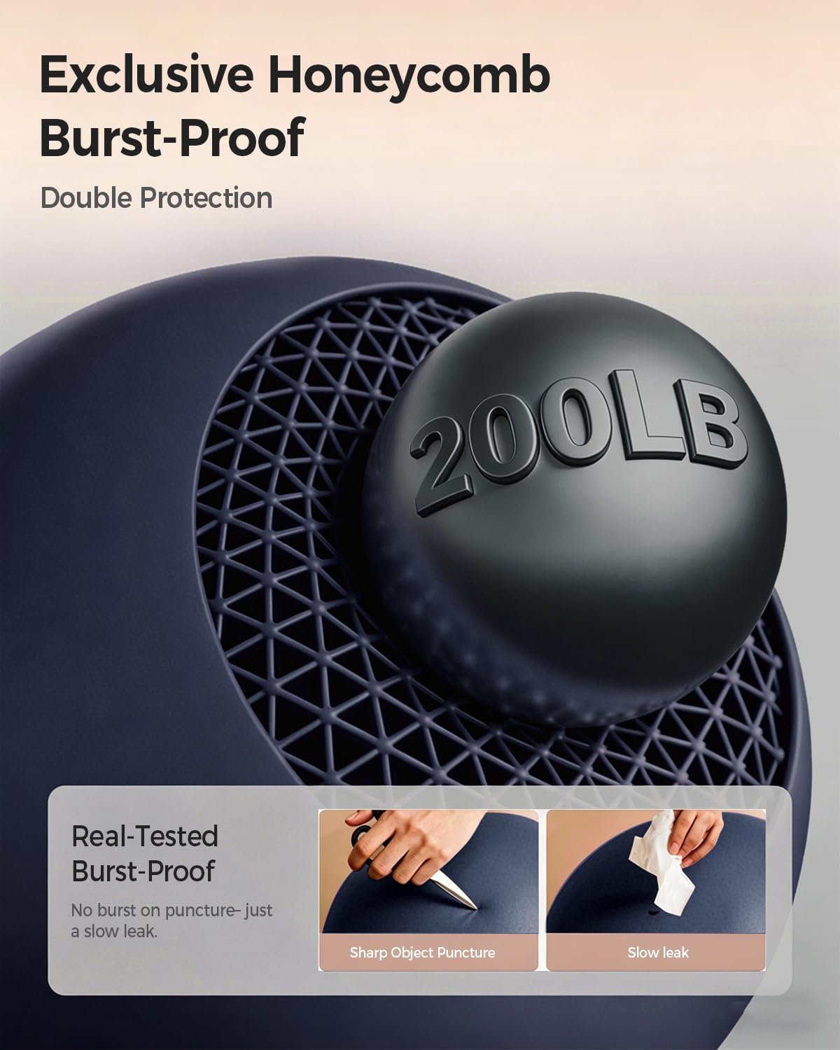 Exercise Ball Anti-Burst - Thickened Yoga Ball Pilates Ball for Physical Therapy, Fitness Ball for Workout, Core Strength and Physical Therapy