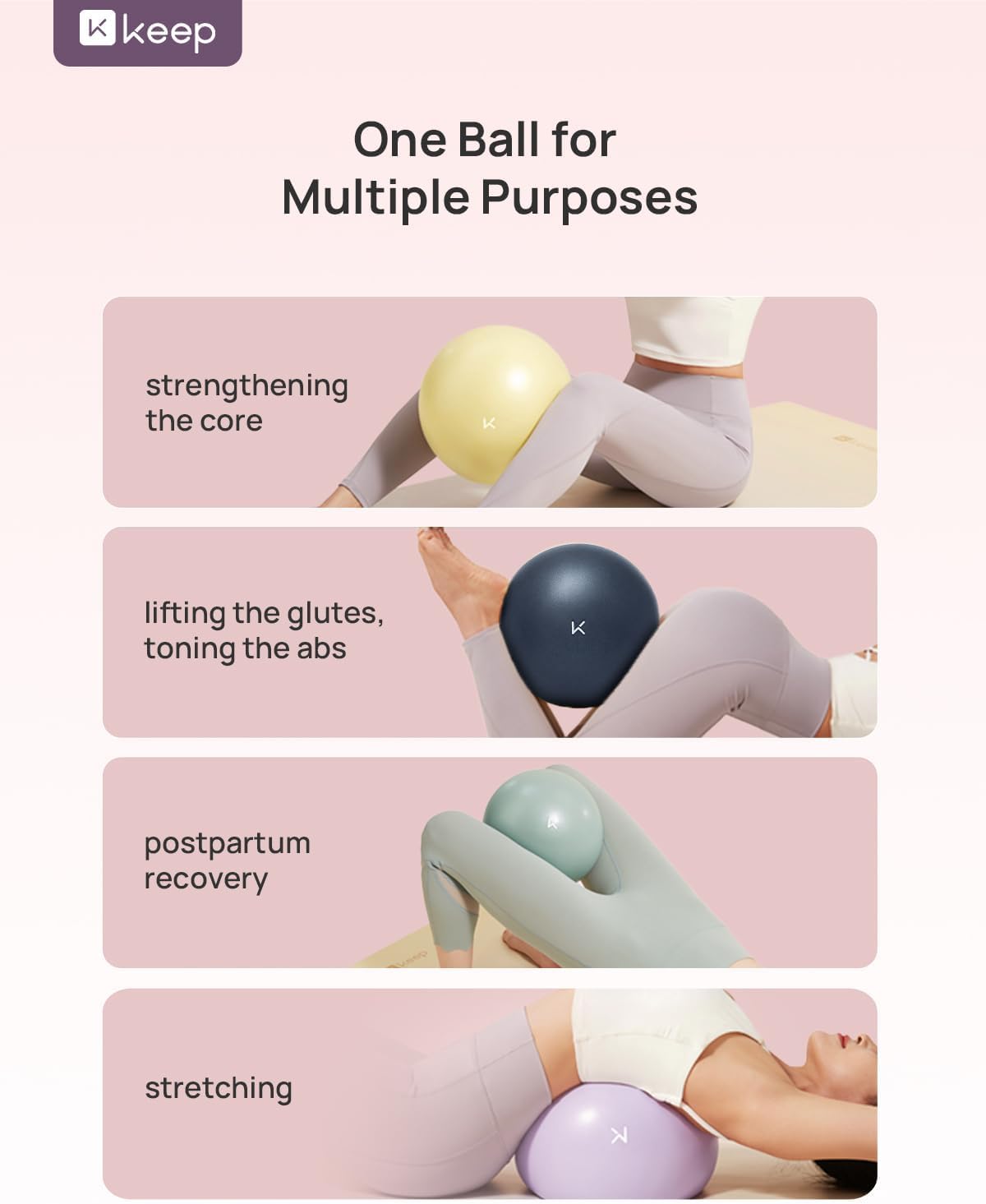 Exercise Ball Anti-Burst - Thickened Yoga Ball Pilates Ball for Physical Therapy, Fitness Ball for Workout, Core Strength and Physical Therapy