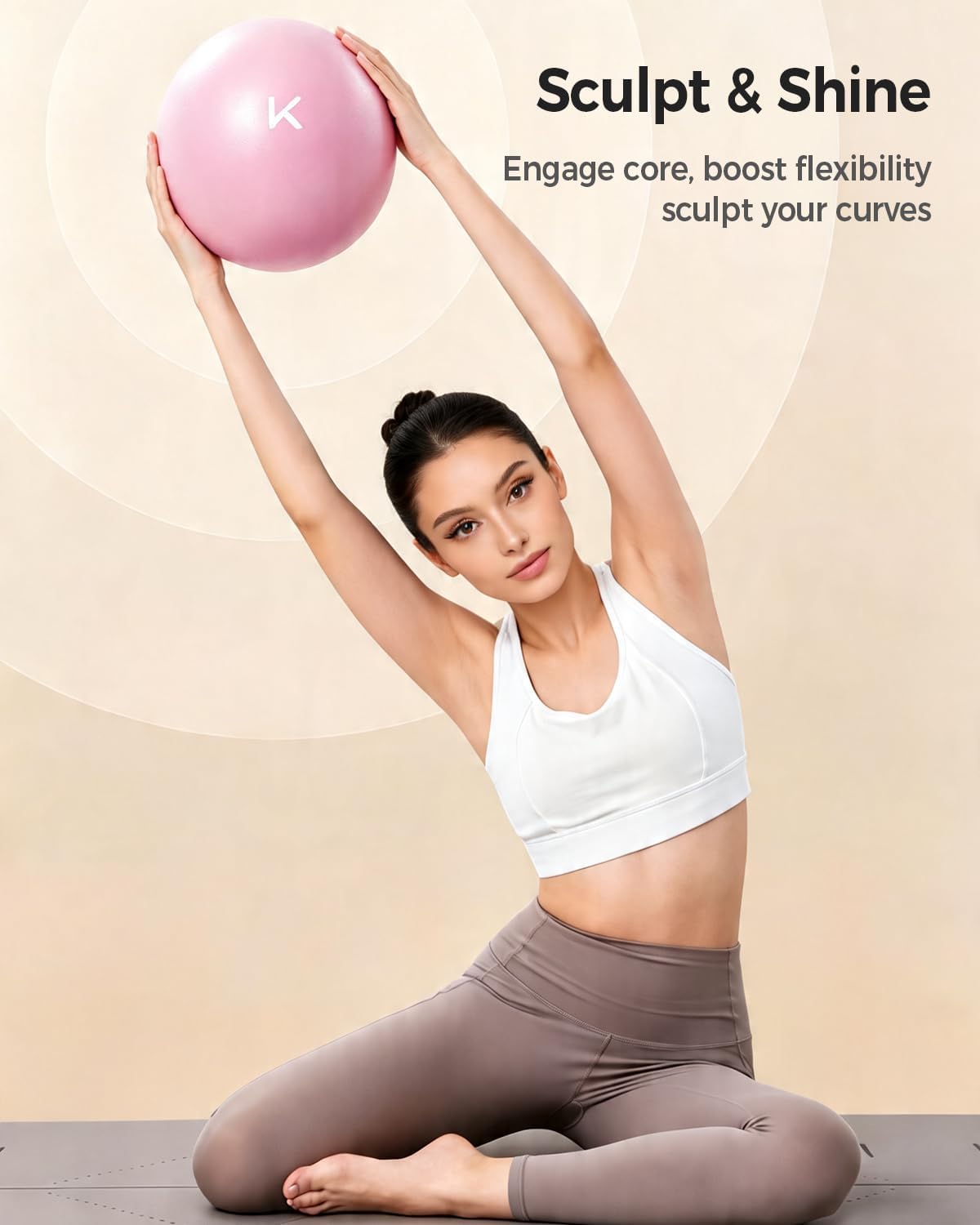 Exercise Ball Anti-Burst - Thickened Yoga Ball Pilates Ball for Physical Therapy, Fitness Ball for Workout, Core Strength and Physical Therapy