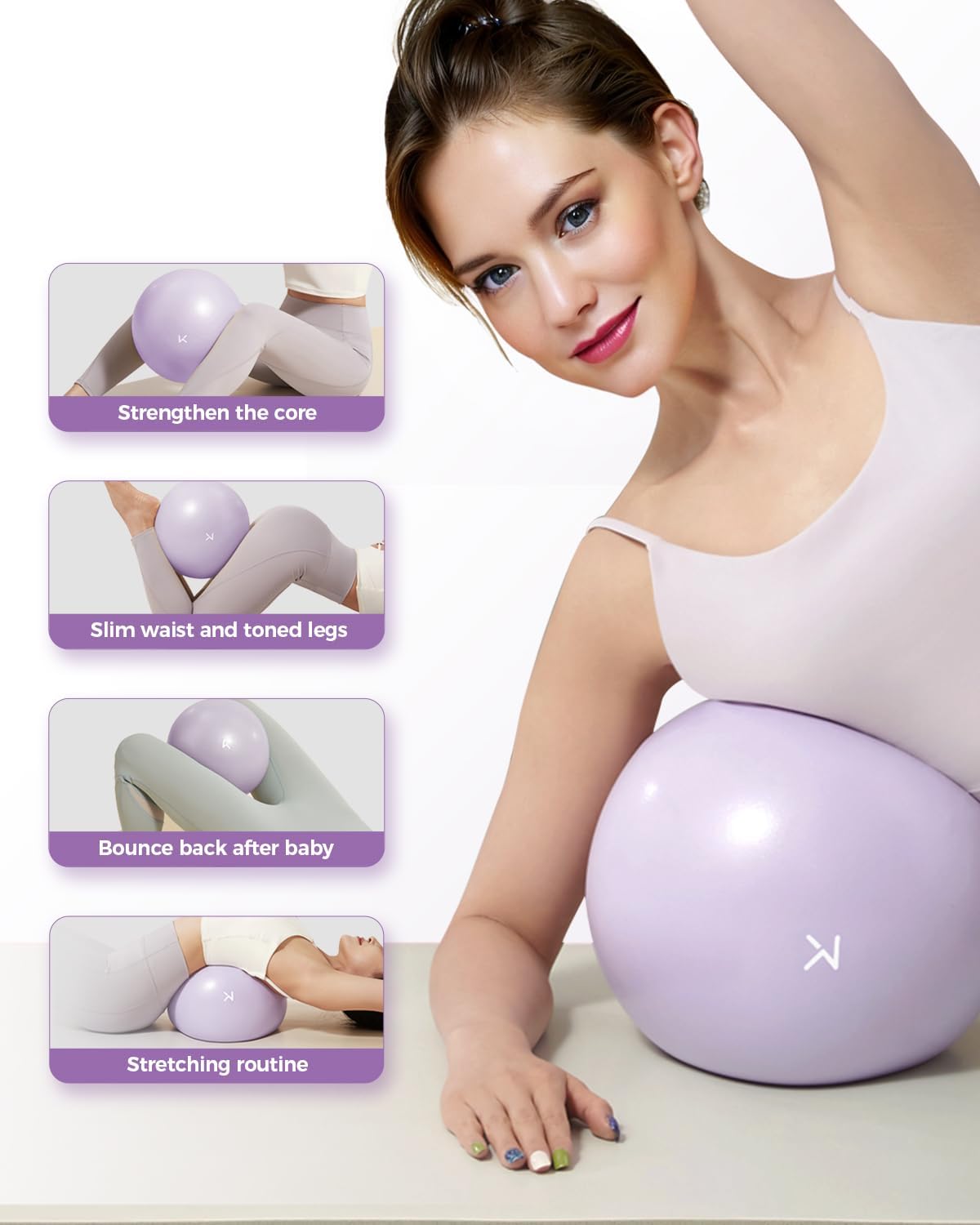 Exercise Ball Anti-Burst - Thickened Yoga Ball Pilates Ball for Physical Therapy, Fitness Ball for Workout, Core Strength and Physical Therapy