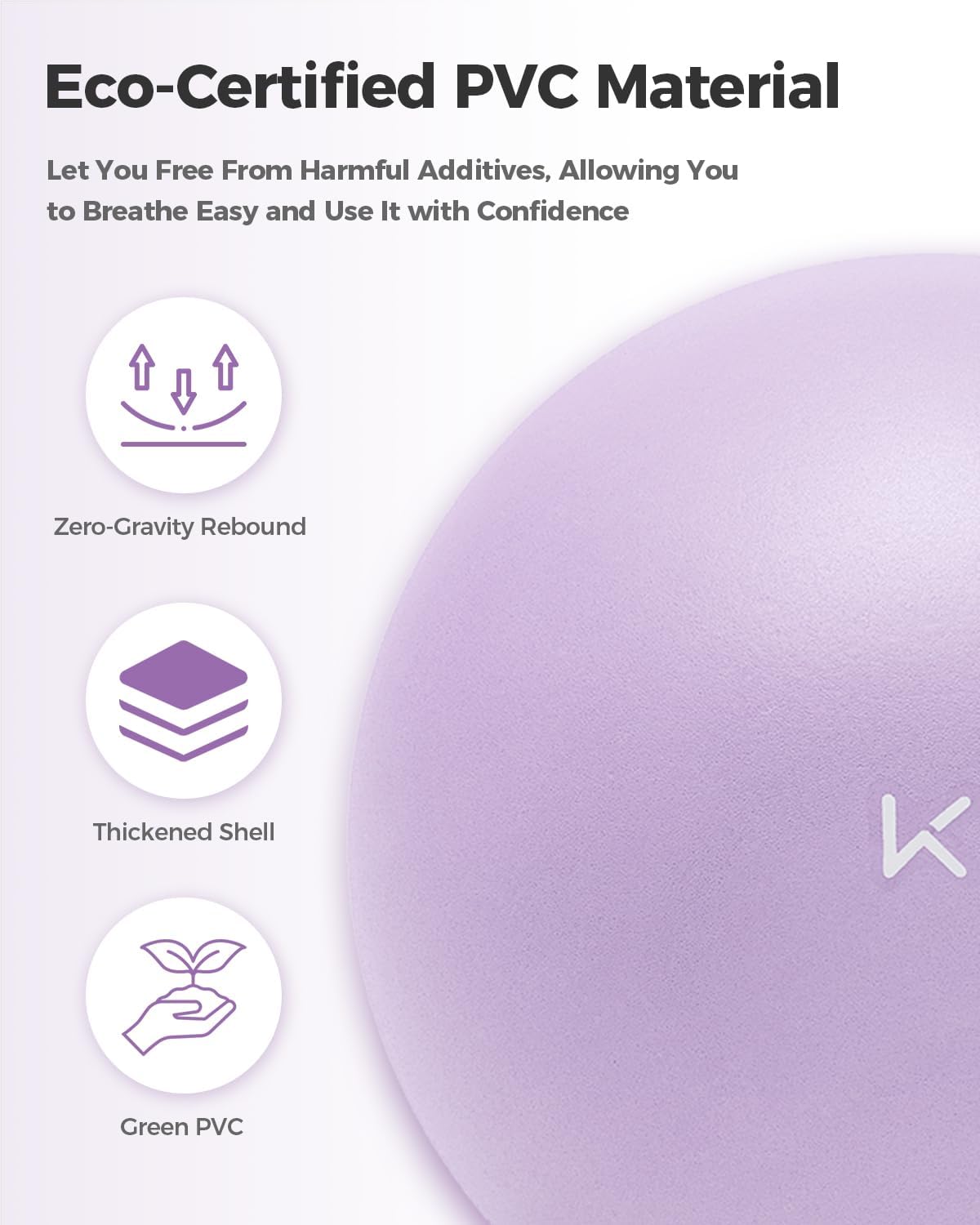 Exercise Ball Anti-Burst - Thickened Yoga Ball Pilates Ball for Physical Therapy, Fitness Ball for Workout, Core Strength and Physical Therapy
