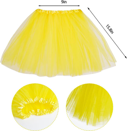 Tutu Costume Accessories Set, Spirit Day Pom Pom Headband Necklaces Heart Sunglasses Tutu Wear for Women Party