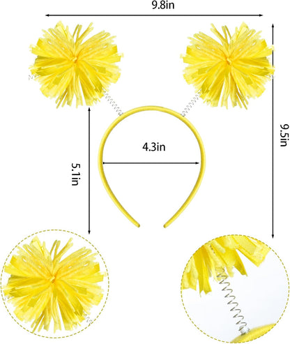 Tutu Costume Accessories Set, Spirit Day Pom Pom Headband Necklaces Heart Sunglasses Tutu Wear for Women Party