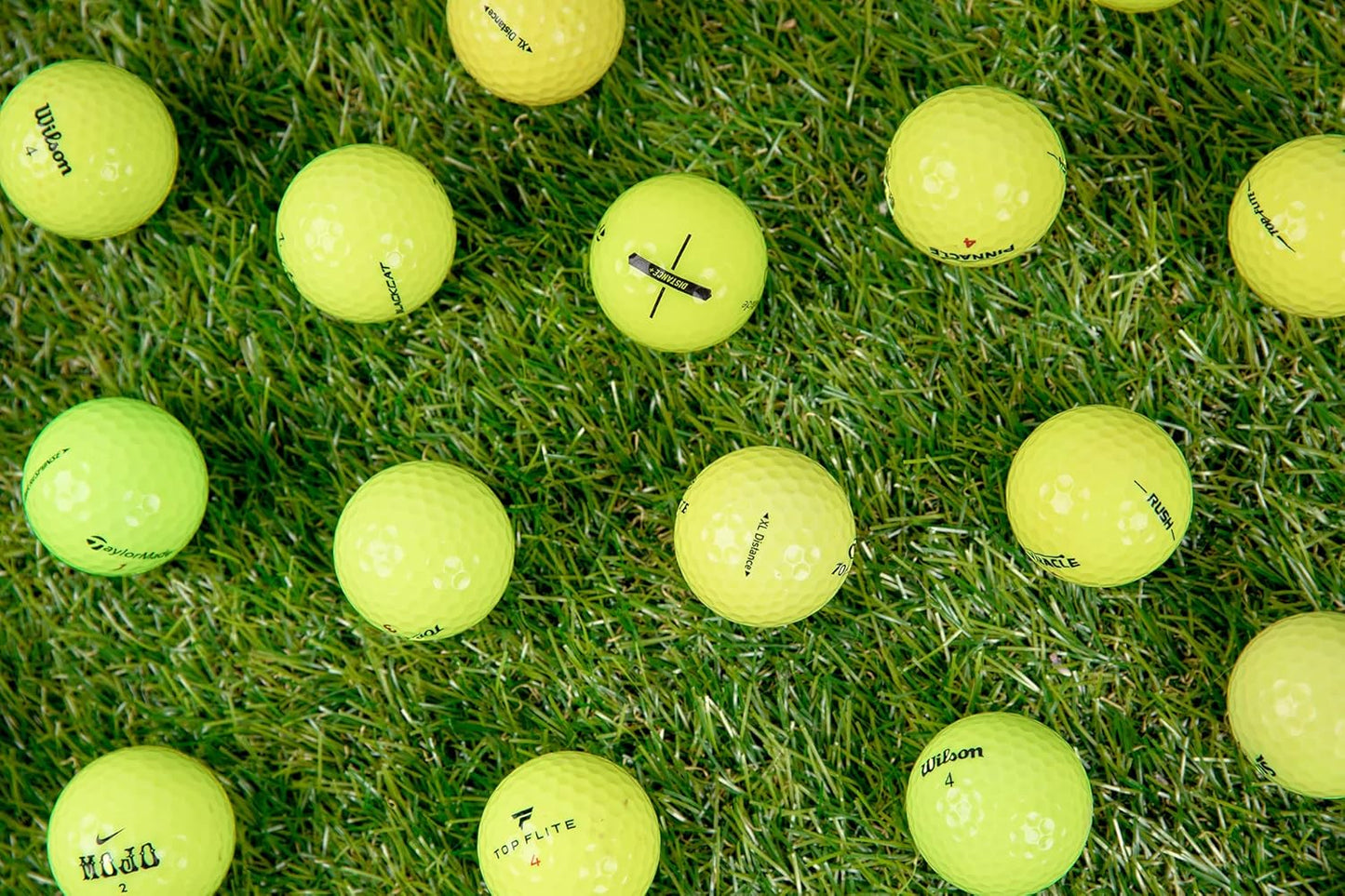 48-Pack Clean Green Recycled Yellow Golf Balls - Neon Colored - Used Good Condition - Includes Mesh Carry Bag - Cheap Golf Balls for Men and Women