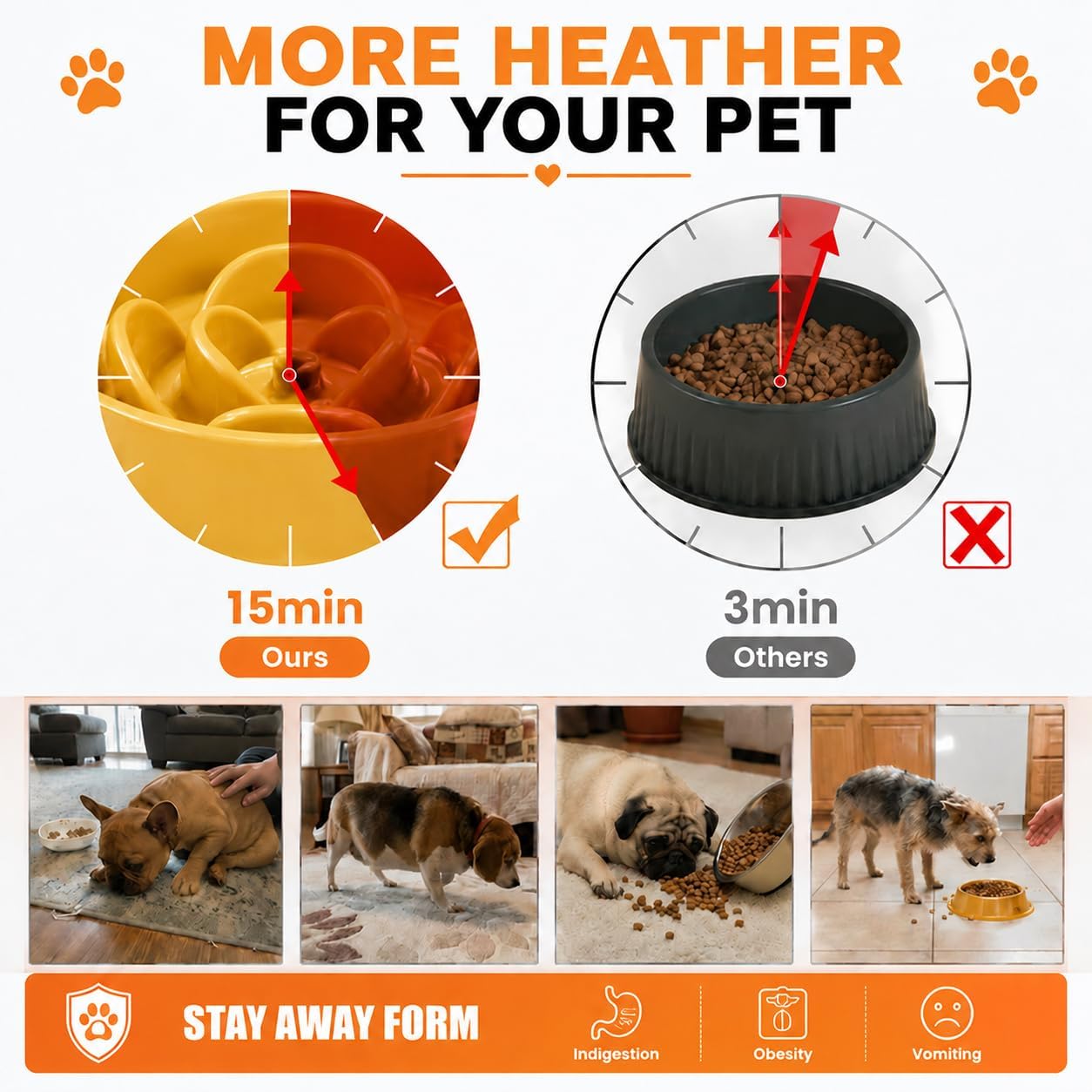 Petygooing Elevated Slow Feeder Ceramic Dog Bowls 8.26in, Slow Feeder Elevated Bowl for Small&Medium, Ceramic Slow Feeder Heavy Weighted Non-Toxic Non-Slip Puzzle Maze (Yellow, 8.26in)
