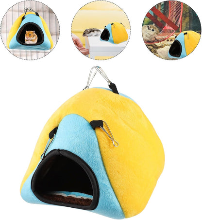 Hamster Warm Nest Bed Small Pet House Cave Yellow Cotton Fleece Winter Hideout for Hamsters Guinea Pigs Chinchillas and Squirrels
