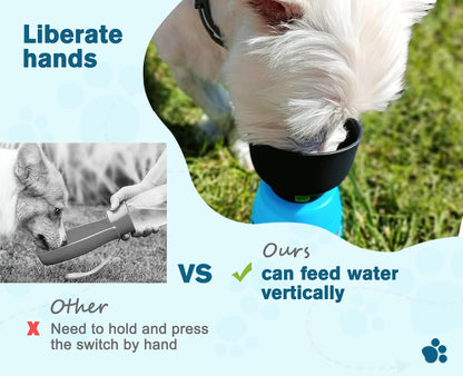 Portable Dog Water Bottle, 2 in 1 Cat Dog Travel Water Bottle Bowl Leakproof with Double Seal, BPA Free, Lightweight, Pet Small Animal Water Bottel Dispenser for Outdoor Walking Hiking Travels | Leakproof, BPA Free, Lightweight, Puppy Walking Water