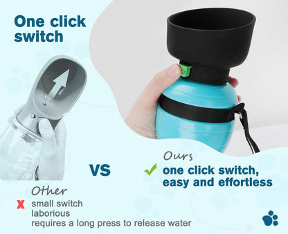 Portable Dog Water Bottle, 2 in 1 Cat Dog Travel Water Bottle Bowl Leakproof with Double Seal, BPA Free, Lightweight, Pet Small Animal Water Bottel Dispenser for Outdoor Walking Hiking Travels | Leakproof, BPA Free, Lightweight, Puppy Walking Water