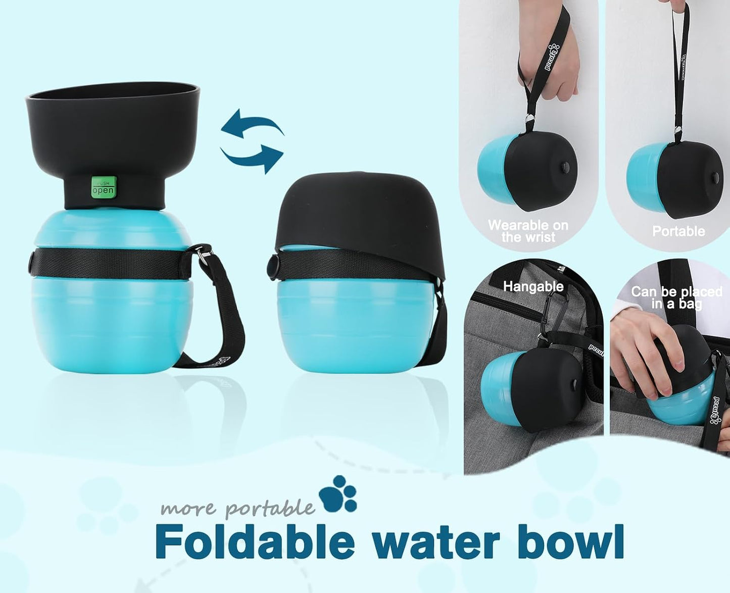 Portable Dog Water Bottle, 2 in 1 Cat Dog Travel Water Bottle Bowl Leakproof with Double Seal, BPA Free, Lightweight, Pet Small Animal Water Bottel Dispenser for Outdoor Walking Hiking Travels | Leakproof, BPA Free, Lightweight, Puppy Walking Water
