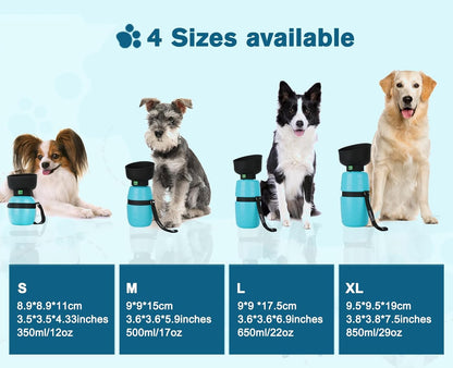 Portable Dog Water Bottle, 2 in 1 Cat Dog Travel Water Bottle Bowl Leakproof with Double Seal, BPA Free, Lightweight, Pet Small Animal Water Bottel Dispenser for Outdoor Walking Hiking Travels | Leakproof, BPA Free, Lightweight, Puppy Walking Water