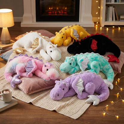 Giant 50in 3Lb Big Yellow Dragon Large Stuffed Animals Cute Plush Toy Fuzzy Jumbo Dinosaur Pillow Plushies with Wings Cuddly Soft Pterosaur Plushie for Friends Family Member