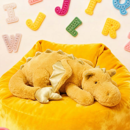 Giant 50in 3Lb Big Yellow Dragon Large Stuffed Animals Cute Plush Toy Fuzzy Jumbo Dinosaur Pillow Plushies with Wings Cuddly Soft Pterosaur Plushie for Friends Family Member