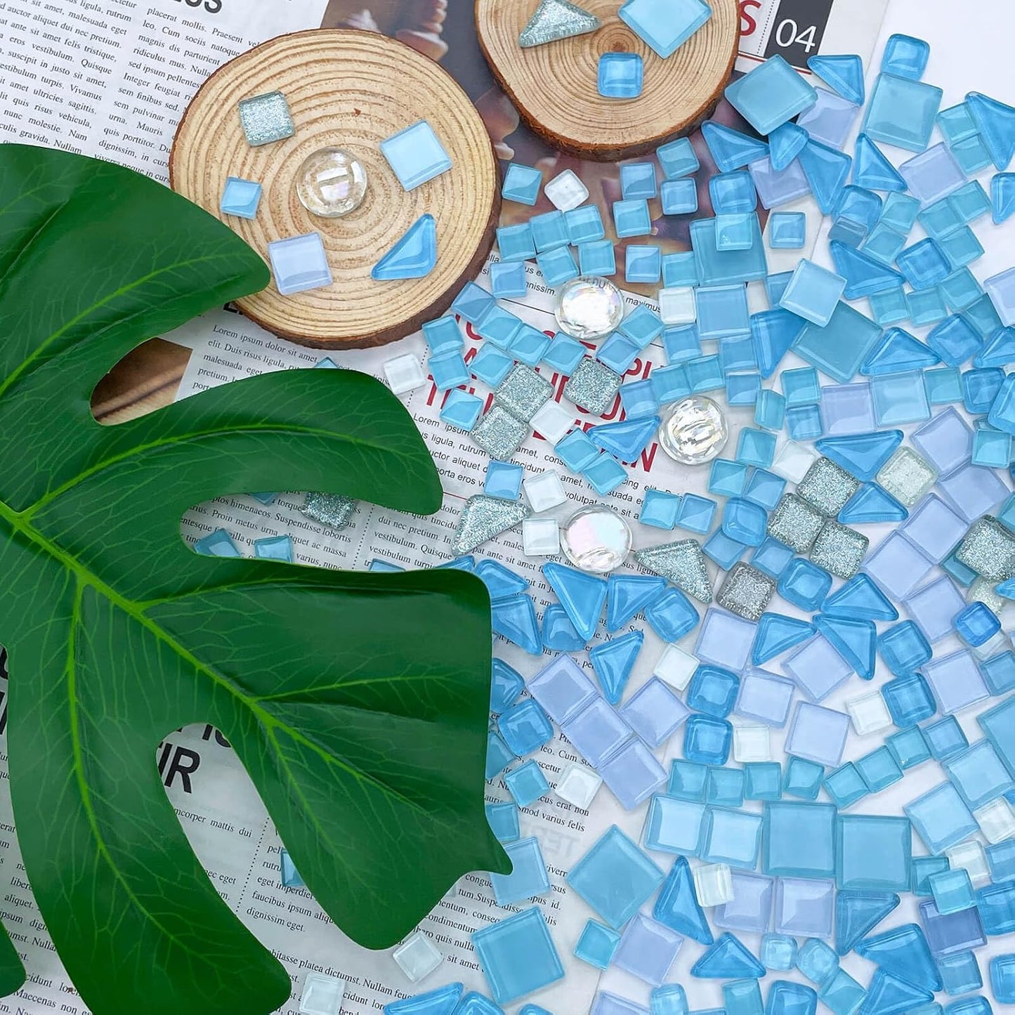 1.1LB Yellow Mixed Irregular Crystal Glass Mosaic Tiles for Crafts - Perfect for Mosaic Art Projects, Puzzles, and Home Décor