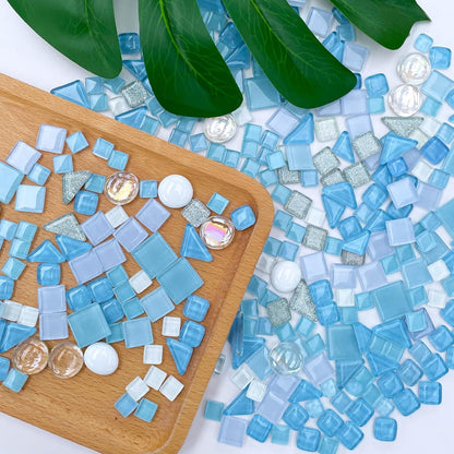 1.1LB Yellow Mixed Irregular Crystal Glass Mosaic Tiles for Crafts - Perfect for Mosaic Art Projects, Puzzles, and Home Décor