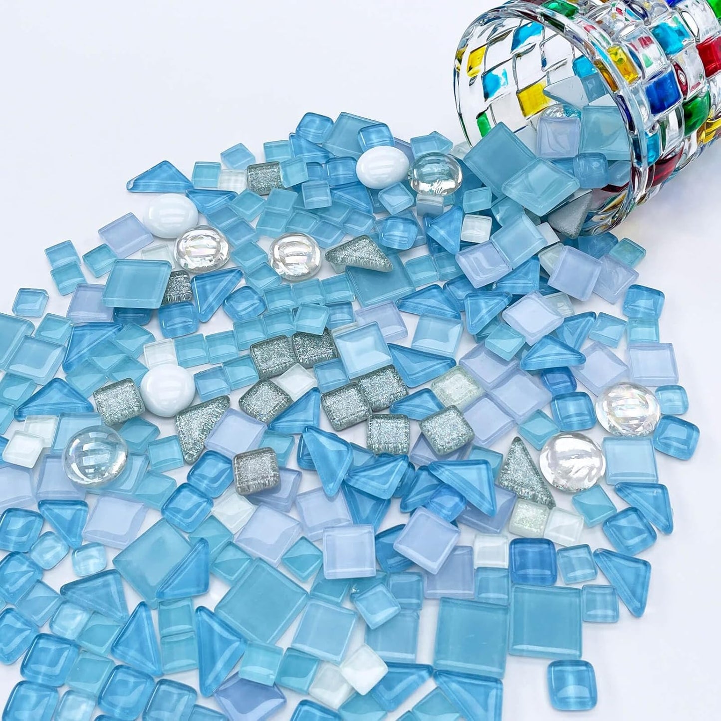 1.1LB Yellow Mixed Irregular Crystal Glass Mosaic Tiles for Crafts - Perfect for Mosaic Art Projects, Puzzles, and Home Décor