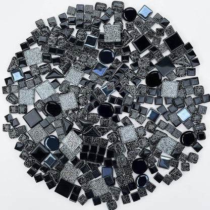 1.1LB Yellow Mixed Irregular Crystal Glass Mosaic Tiles for Crafts - Perfect for Mosaic Art Projects, Puzzles, and Home Décor