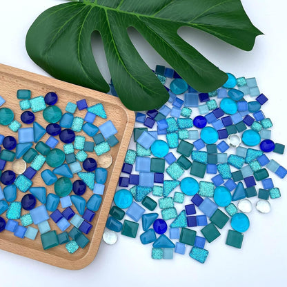 1.1LB Yellow Mixed Irregular Crystal Glass Mosaic Tiles for Crafts - Perfect for Mosaic Art Projects, Puzzles, and Home Décor